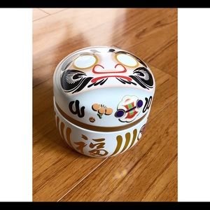 Daruma Doll Tin Tea Good Luck Canister